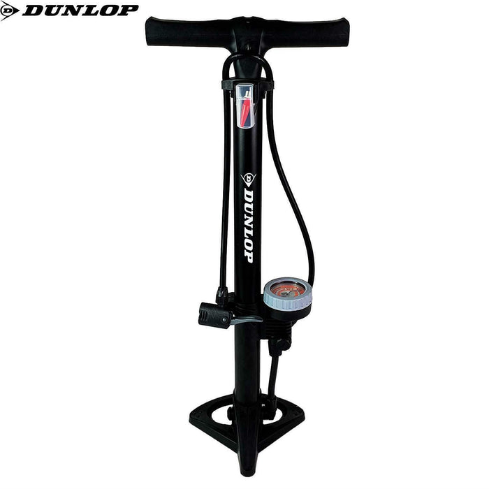 Dunlop Floor Bike Pump With Pressure Gauge Standpump Manometer 11Bar Black Air