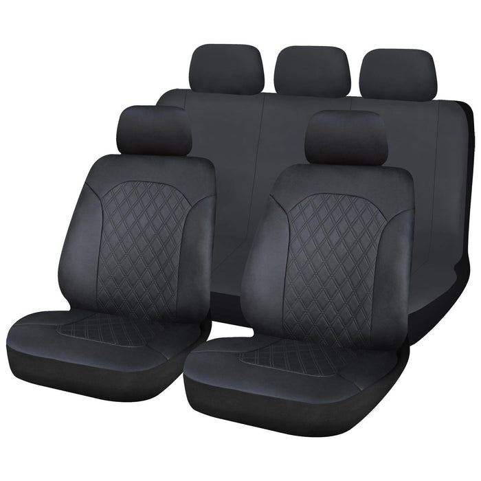 Sakura Leatherette Front & Rear Car Van Seat Covers with Quilted pattern Sakura  - Dynamic Drive