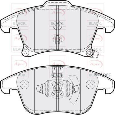 APEC Black Brake Pads (Front) (R90) PAD2070B fits Ford S-Max Galaxy S-Max Apec Black  - Dynamic Drive