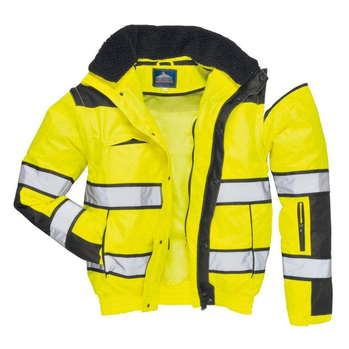 Portwest Hi-Vis Bomber Jacket - Yellow/Black - X Large Portwest  - Dynamic Drive