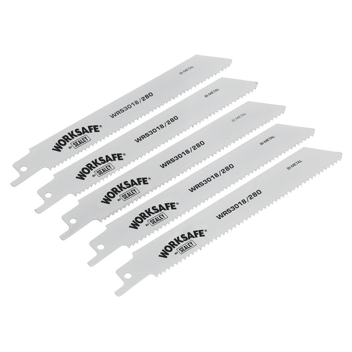 Sealey Reciprocating Saw Blade 280mm 10tpi Pack of 5 WRS3018/280