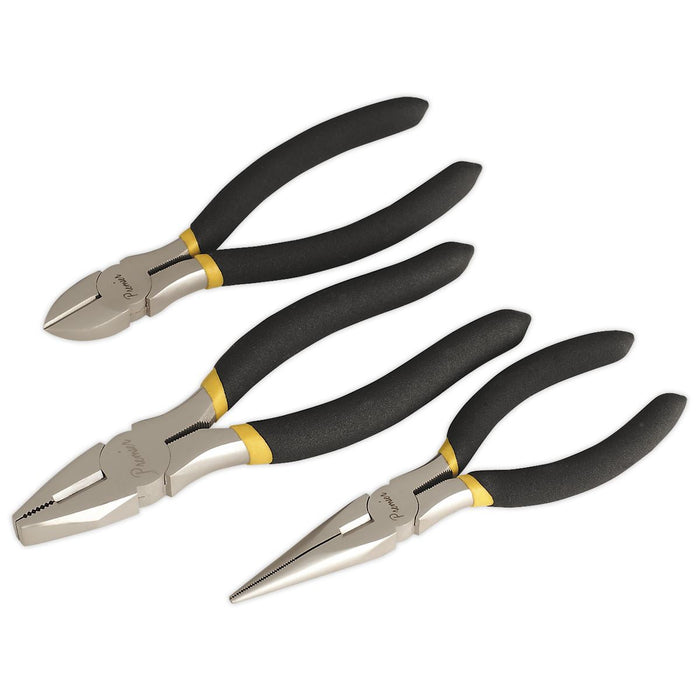 Sealey Pliers Set 3pc Ni-Fe Finish AK9333 Sealey  - Dynamic Drive