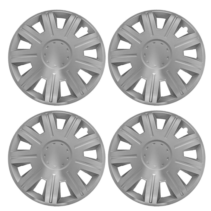 UKB4C 14" NEX Set x 4 Silver Multi-Spoke Wheel Trims Hub Caps Covers Protectors Versaco  - Dynamic Drive