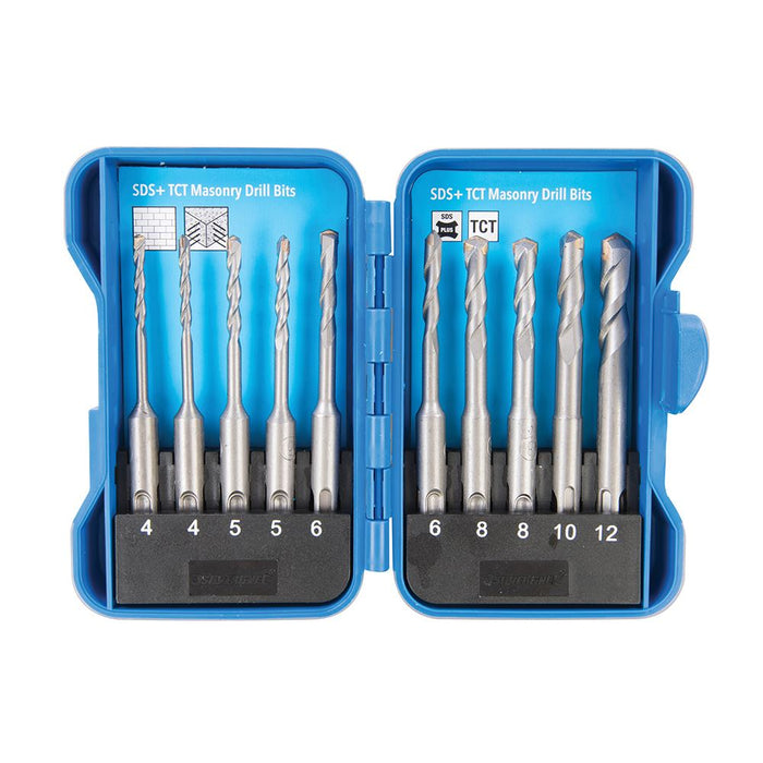 Silverline SDS Plus TCT Masonry Drill Bit Set 10pce 4 - 12mm