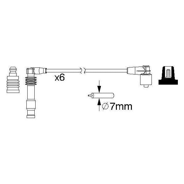 Genuine Bosch Ignition Lead B162 fits Vauxhall Vectra - 2.5 - 95-00 0986357162