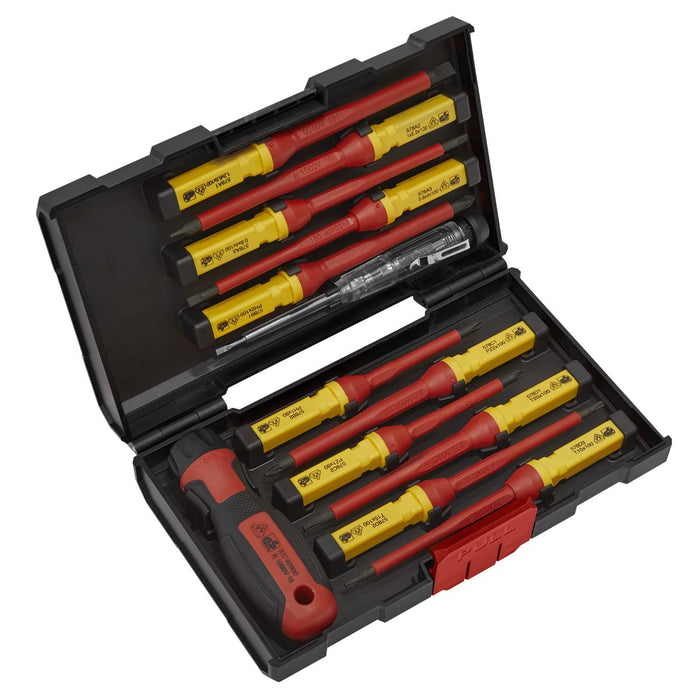 Sealey Screwdriver Set 13pc Interchangeable VDE Approved AK6128 Sealey  - Dynamic Drive