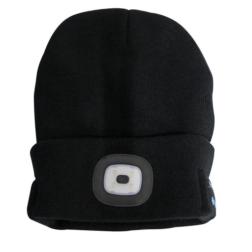 Sealey Beanie Hat 4 SMD LED USB Rechargeable with Wireless Headphones LED185W Sealey  - Dynamic Drive