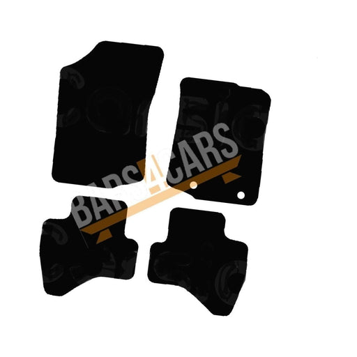 Fully Tailored Black Yellow Trim Carpet Mats fits for Peugeot 108 Set of 4 With 2 Clips UKB4C  - Dynamic Drive