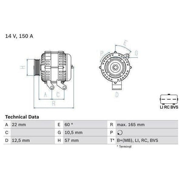 Bosch Reman Alternator 8240 0986082400