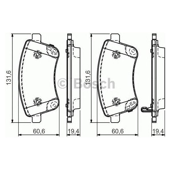 Genuine Bosch Brake Pad Set Bp1473 fits KIA Venga CVVT - 1.6 - 10- 0986494552