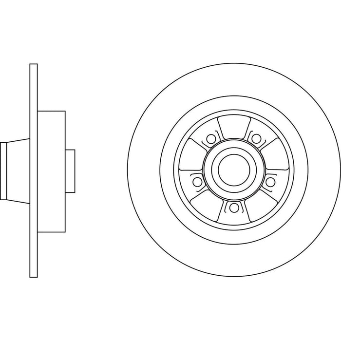 Apec Brake Disc Rear Fits Renault Megane With Abs Ring Bearing