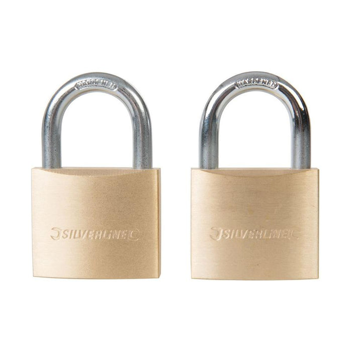 Silverline Keyed Alike Padlocks 2pk 40mm