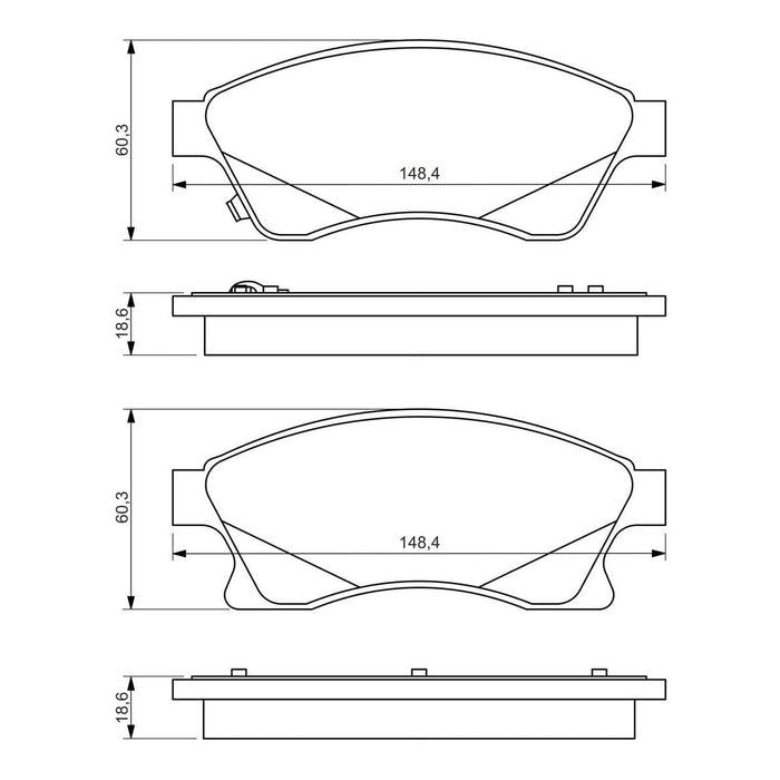 Genuine Bosch Brake Pad Set Bp1355 fits Vauxhall Astra ECOTEC - 1.6 - 10-15 0986