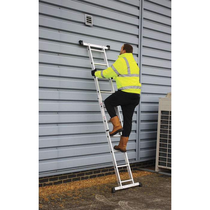 Sealey Aluminium Scaffold Ladder 4-Way EN 131 ASCL2 Sealey  - Dynamic Drive