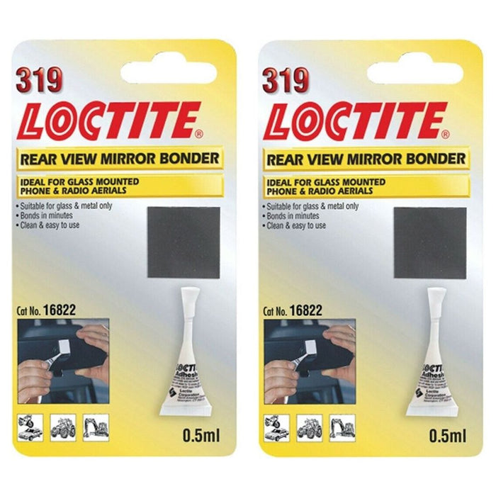 2x 1 x Loctite Car Rear View Interior Mirror Glue & Aerial Bonder Adhesive AA319