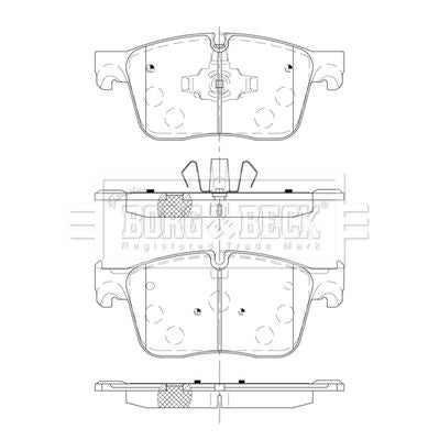 Genuine Borg & Beck Front Brake Pads fits Jaguar XF FPace 18 0915 BBP2548 Borg & Beck  - Dynamic Drive