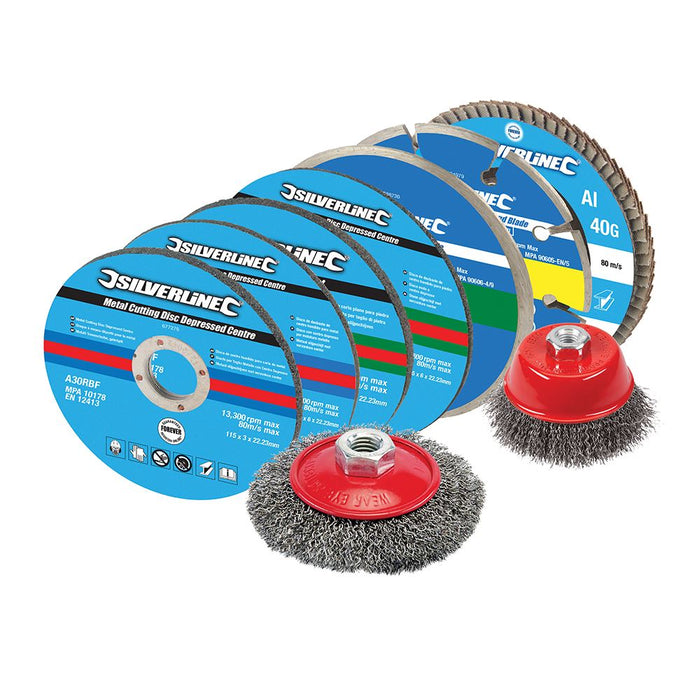 Silverline Cutting & Grinding Discs Kit 12pce 12pce 115mm 633831