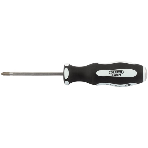 Draper 'Pound Thru' Cross Slot Soft Grip Screwdriver, No.1 x 75mm 35210 Draper  - Dynamic Drive