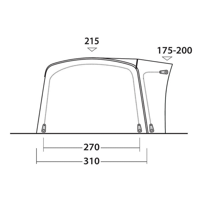 Outwell Wolfburg 450 Air Drive-Away Campervan Air Awning 175-200cm Outwell  - Dynamic Drive