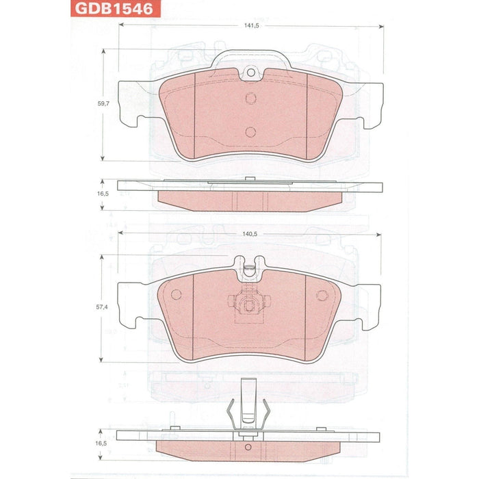 Genuine TRW Brake Pads (Rear) (R90) GDB1546 TRW  - Dynamic Drive