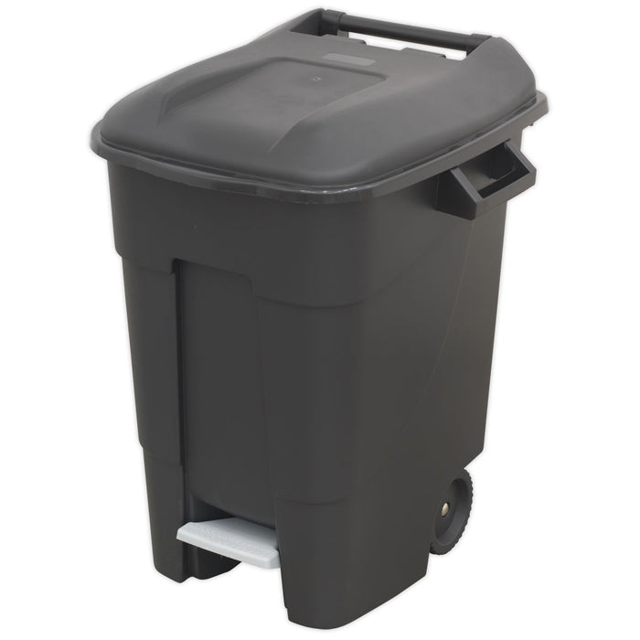 Sealey Refuse/Wheelie Bin with Foot Pedal 100L Black BM100P