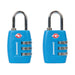 Silverline TSA Combination Luggage Padlocks 2pk 3-Digit Silverline  - Dynamic Drive