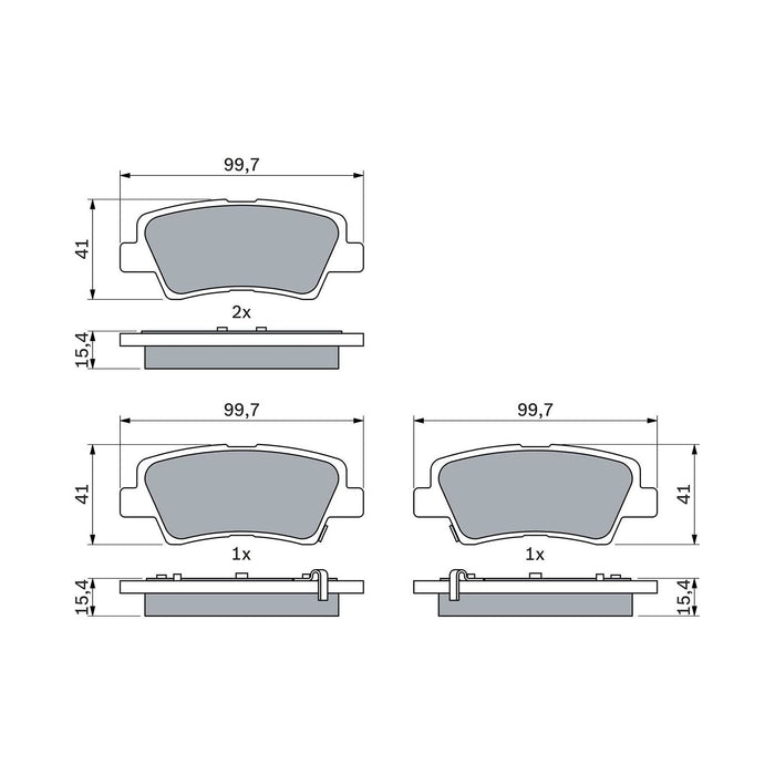 Genuine Bosch Brake Pad Set fits Hyundai i10 - 1.0 - 13- 0986494557