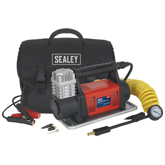 Sealey Tyre Inflator/Mini Air Compressor 12V Heavy-Duty MAC07 Sealey  - Dynamic Drive