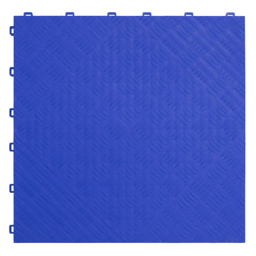 Sealey Polypropylene Floor Tile 400 x 400mm Blue Treadplate Pack of 9 FT3BL Sealey  - Dynamic Drive