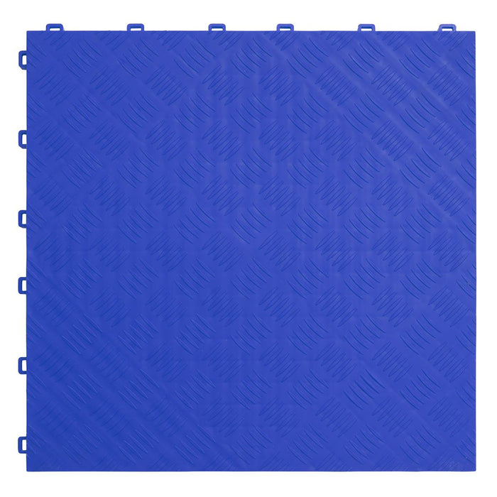 Sealey Polypropylene Floor Tile 400 x 400mm Blue Treadplate Pack of 9 FT3BL Sealey  - Dynamic Drive