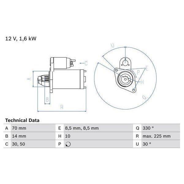 Bosch Reman Starter Motor 2126 0986021260