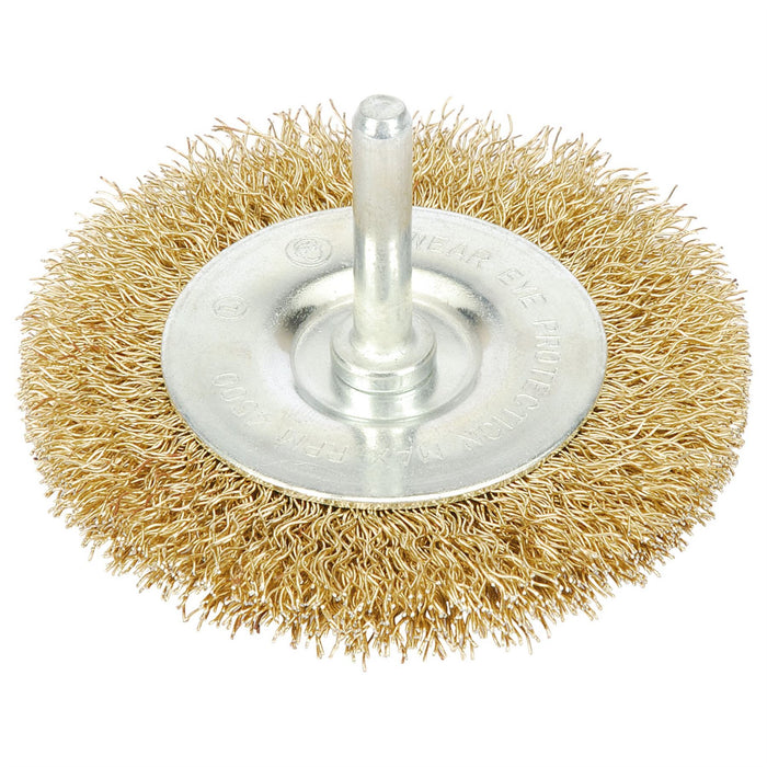 Draper Brassed Steel Crimped Wire Wheel Brush, 75mm 41429 Draper  - Dynamic Drive