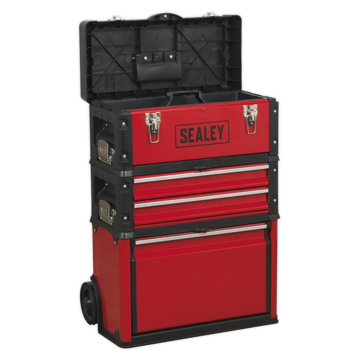 Sealey Mobile Steel/Composite Toolbox 3 Compartment AP548 Sealey  - Dynamic Drive