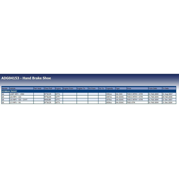 Blue Print ADG04153 Brake Shoe Set