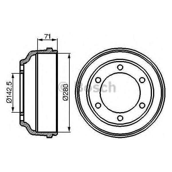 Genuine Bosch Brake Drum Single Db122 fits Ford Transit 80 Di - 2.5 - 97-00 0986