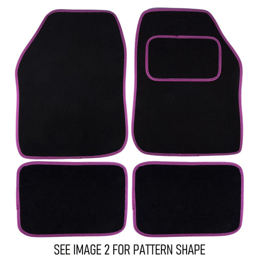 Fully Tailored Pink Trim Carpet Mats fits Fiat Punto 12> Set of 4 With 4 Clips UKB4C  - Dynamic Drive