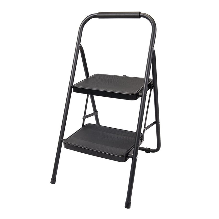 Foldable 2 Step Ladder Non Slip Tread Safety Steel Small Stool Ladders Kitchen