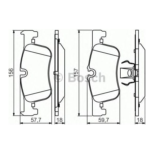 Genuine Bosch Brake Pad Set Bp1482 fits BMW 1 118i - 1.5 - 15-19 0986494561