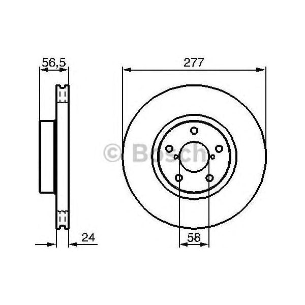 Bosch Brake Discs Pair fits Subaru Impreza GT - 2.0 - 93-98 0986479147