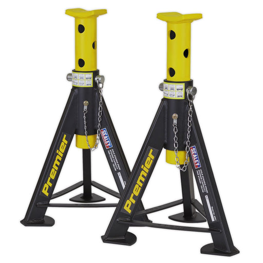 Sealey AXLe Stands (Pair) 6 Tonne Capacity per Stand Yellow AS6Y Sealey  - Dynamic Drive