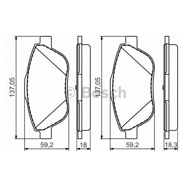 Genuine Bosch Brake Pad Set Bp1485 fits Vauxhall Crossland X - 1.2 - 17- 0986494