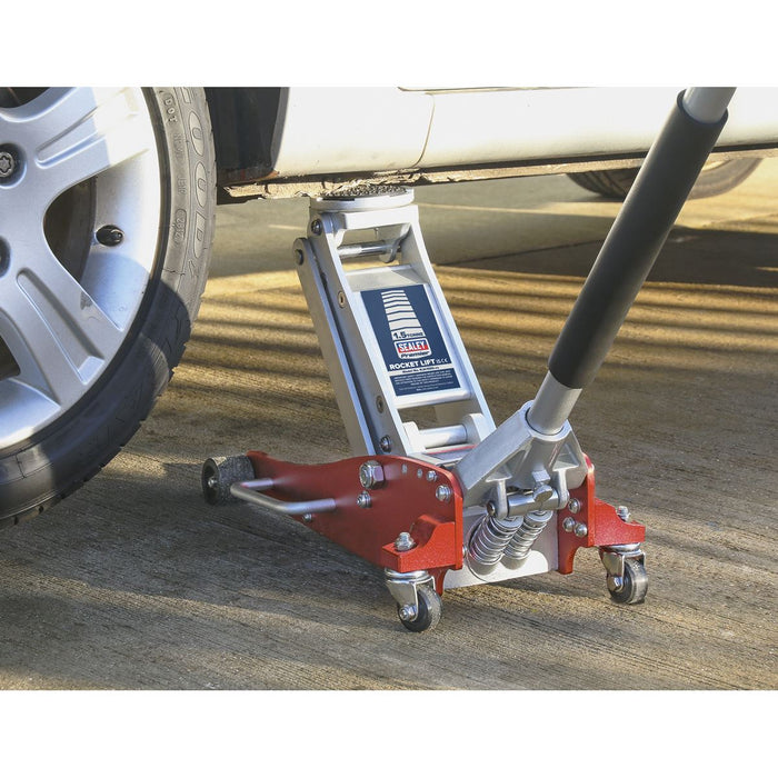 Sealey Trolley Jack 1.5 Tonne Low Profile Aluminium Rocket Lift RJA1550