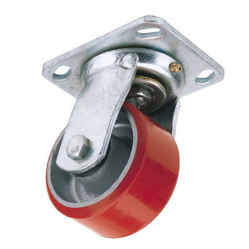 Draper Swivel Plate Fixing Heavy Duty Polyurethane Wheel, 125mm Diameter, S.W.L. Draper  - Dynamic Drive