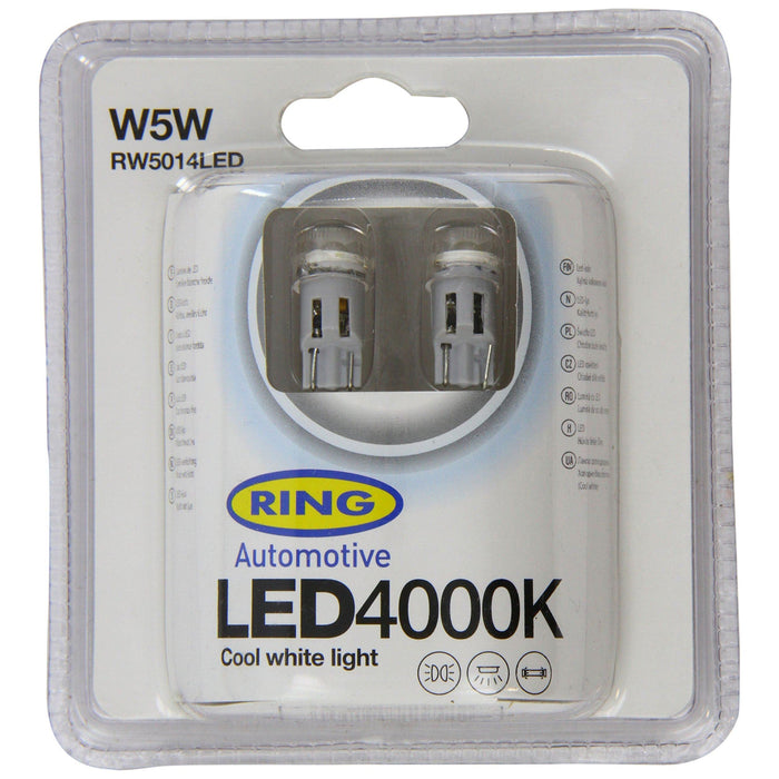 Ring Automotive RW5014LED 12V W5W 4000K Ring Cool White Led (501)