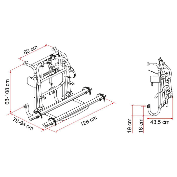 Fiamma Carry Bike Lift 77 Blue Bike Rack with Winch System