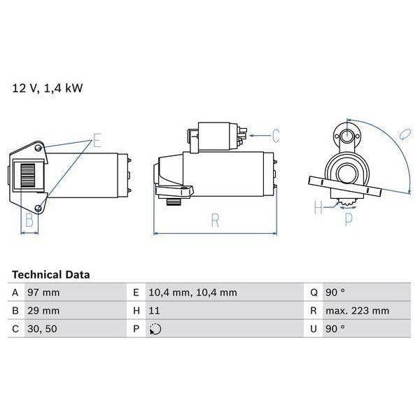 Bosch Reman Starter Motor 2285 0986022850 Bosch  - Dynamic Drive