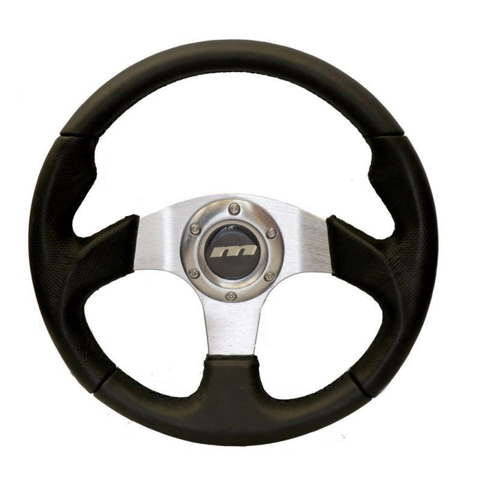 300mm Black Leather Steering Wheel + Boss fits BMW 524td, 525e, 526e 1981>1985 Mountney Classic  - Dynamic Drive