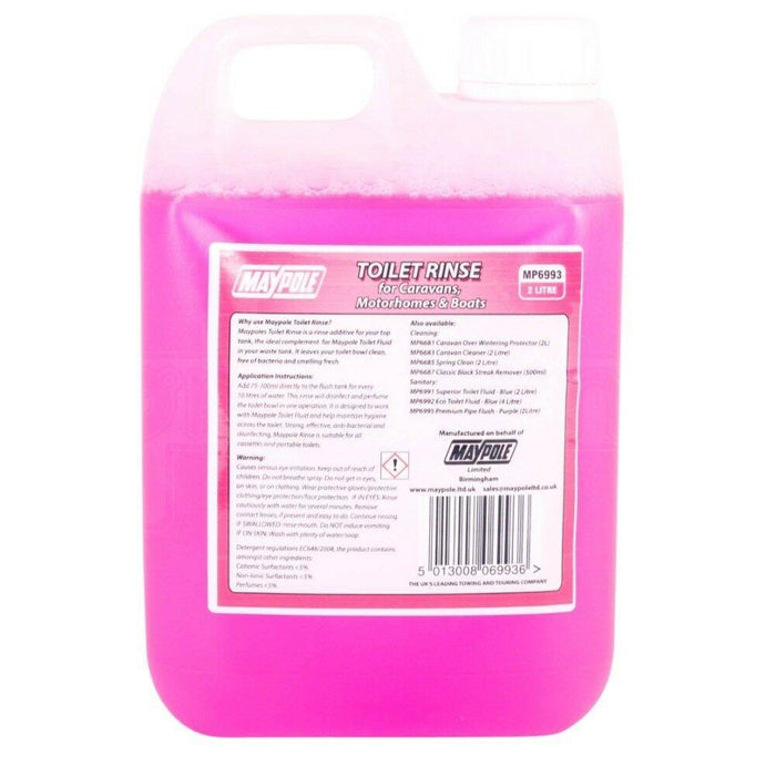 Eco Friendly Portable Toilet Pink Chemical Rinse 2 Litre Maypole  - Dynamic Drive