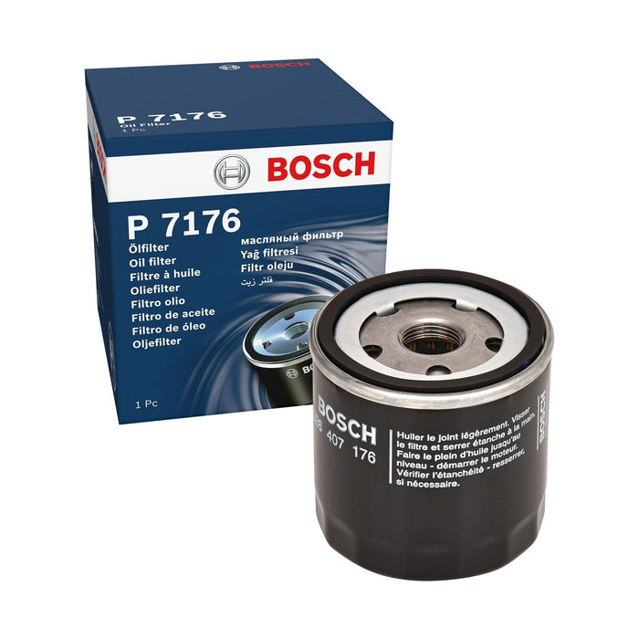 Genuine Bosch Car Oil Filter P7176 fits Nissan Qashqai dCi - 1.5 - 13- F02640717