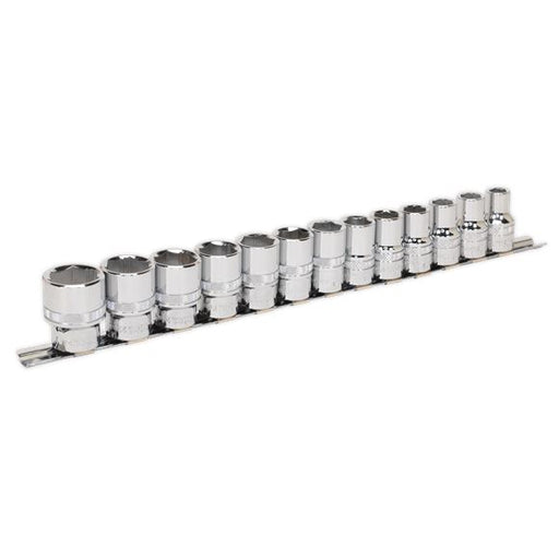 Sealey 13pc 1/2" Dr Lock On Metric Socket Set 85% Rounded Nuts 10-24mm Sealey  - Dynamic Drive